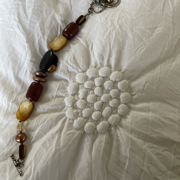 Silpada Stone Bead Pearl Shell Toggle Bracelet .925 - Picture 3 of 3